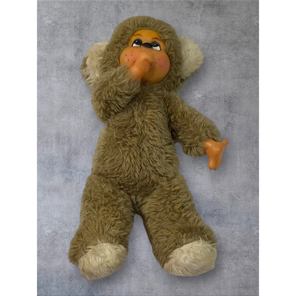 Atlanta Novelty Monkey Plush Toy Vintage Brown Rubber Face 11